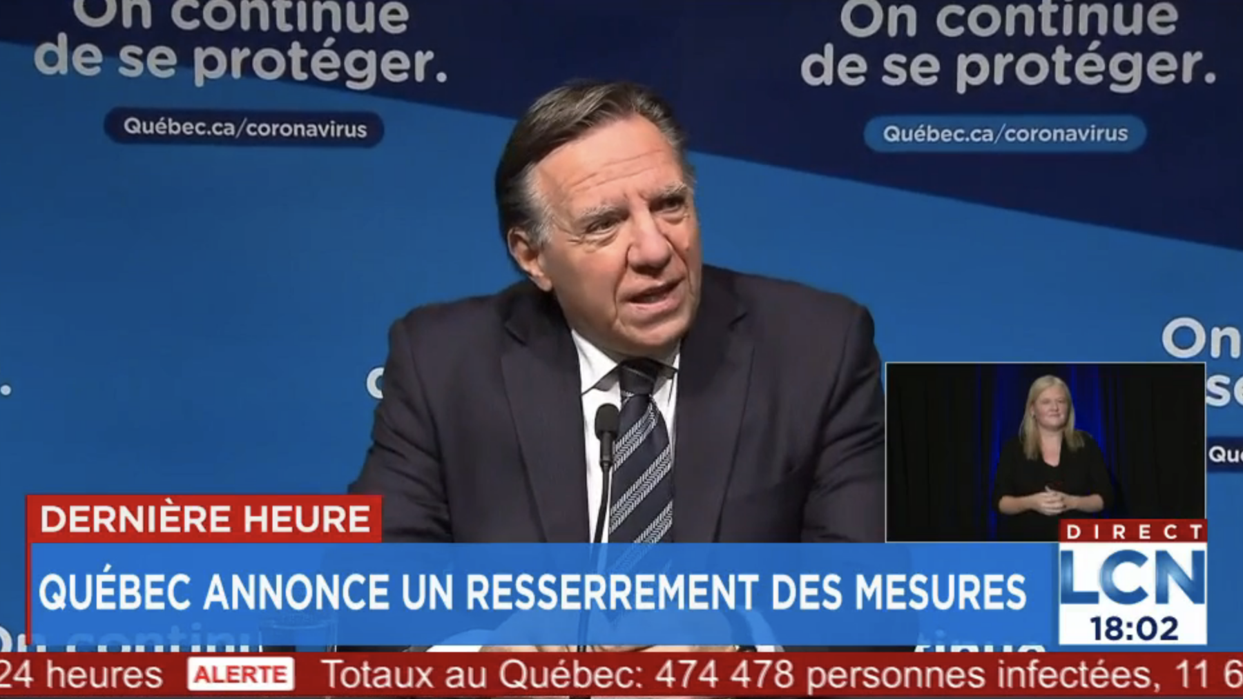 Anúncio Covid - Ministro François Legault